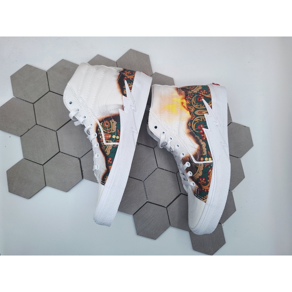 Vans Sk8-Hi Bolt Big Reveal Taos White Volcano Graphic Tan Men's‎ Sz 10 Rare - Picture 8 of 11
